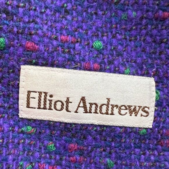 Vintage Elliot Andrews Oversized Purple Tweed Blazer - Picture 5 of 6